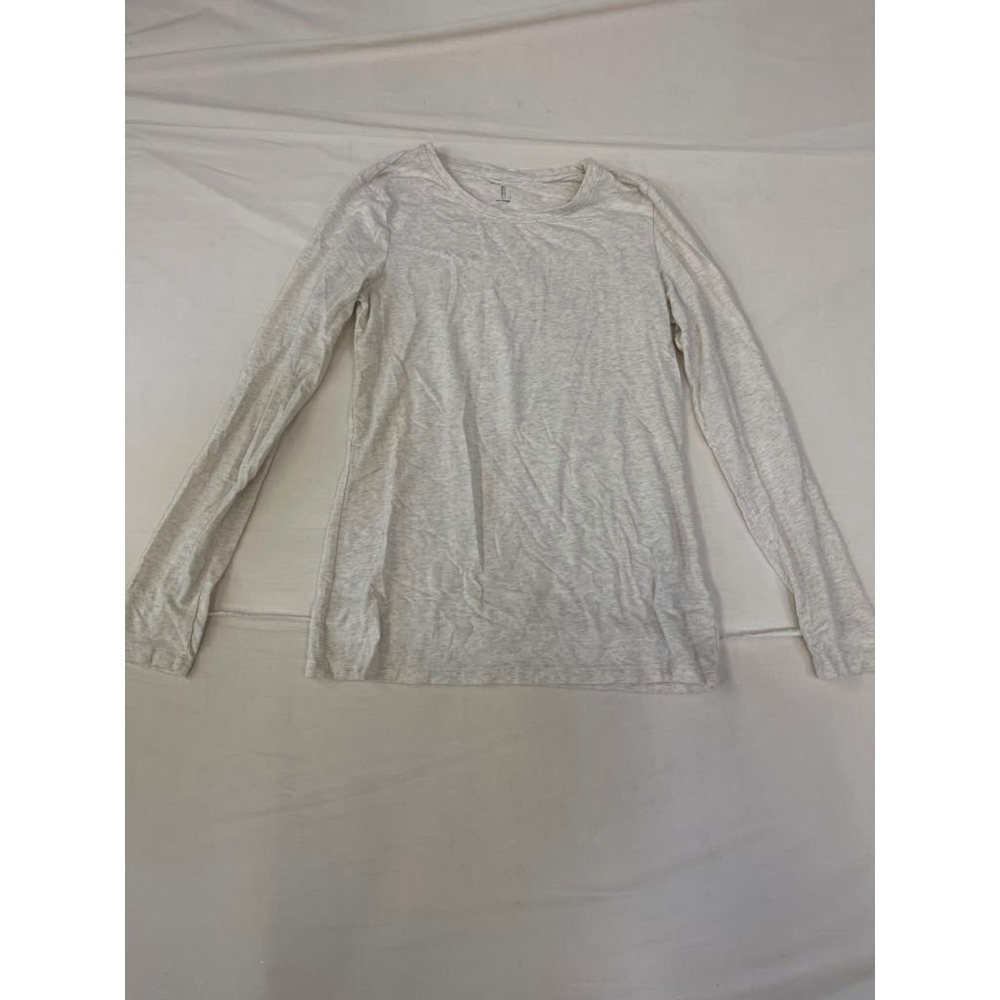 Amazon Essentials Womens Oatmeal Heather Long‎ Sleeve Crewneck Tee Shirt Small